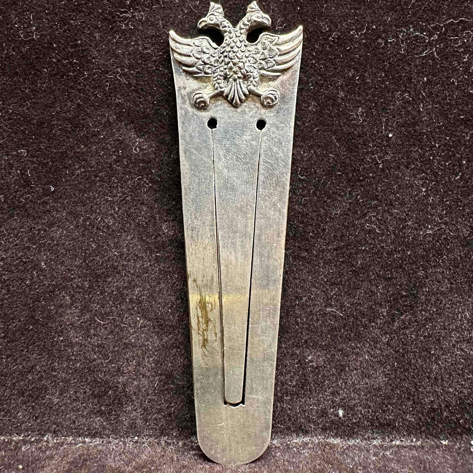 Double Headed Eagle Emblem Sterling Silver Bookmark - 8