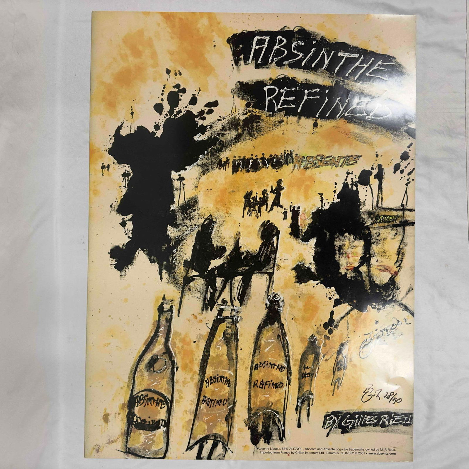 Absinthe Refined Ad Poster By Gilles Rieu Hand Signed Numbered Collection Liquor Advertisement: Absinthe Refined Ad Poster By Gilles Rieu Hand Signed Numbered Collection Liquor Advertisement. Four (4) posters are not signed and numbered. This set includes five (5) hand signed and numbered poster