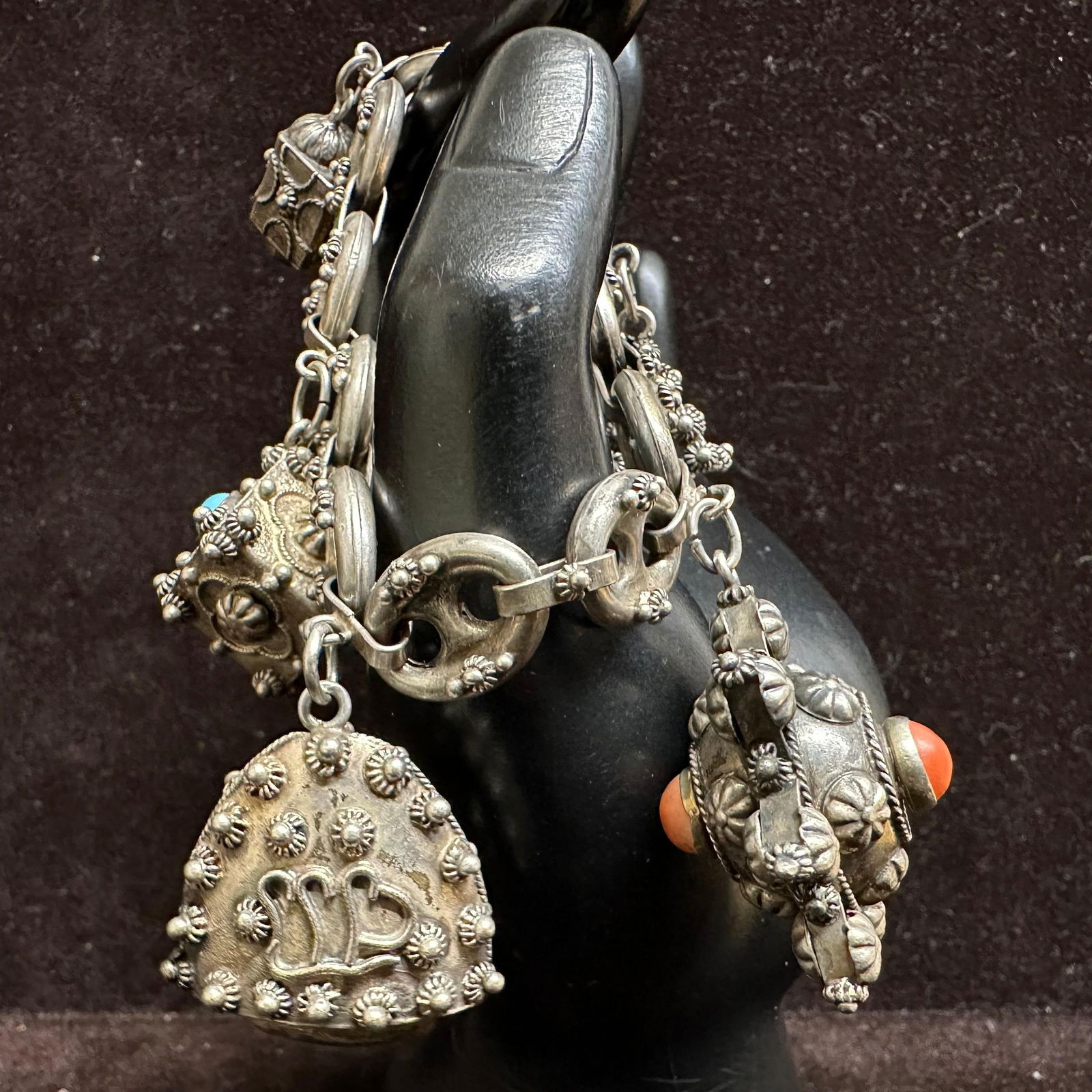 Etruscan Revival Style 800 Silver Mariner Chain Bracelet R21 (1 of 6)