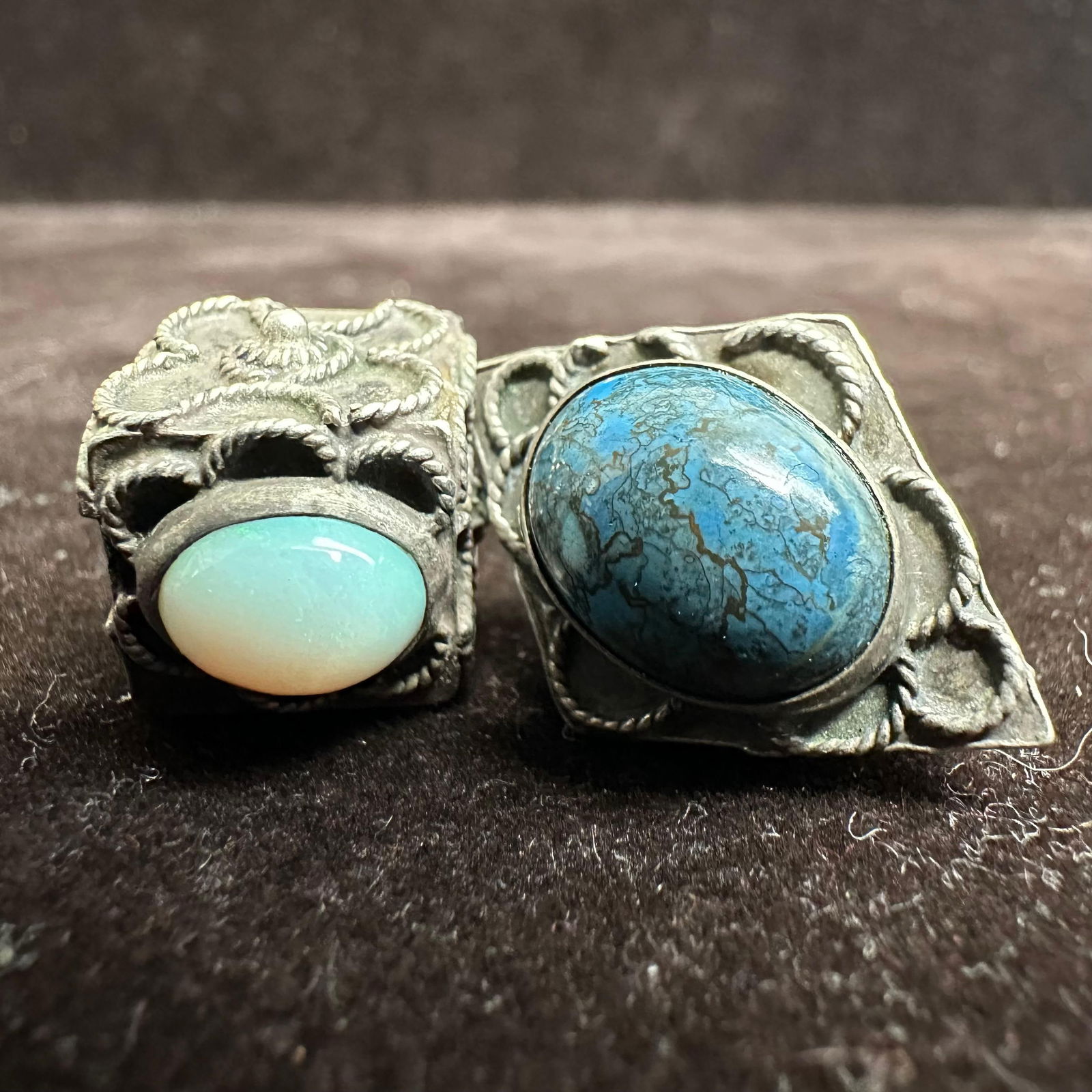 Etruscan Revival Design Style Faux Stone Ornate Silver Charms V4: These items are in good pre-owned, previously used/displayed condition with noticeable light wear and surface scratches. Please reference all photos for full details. These pieces of jewelry have been