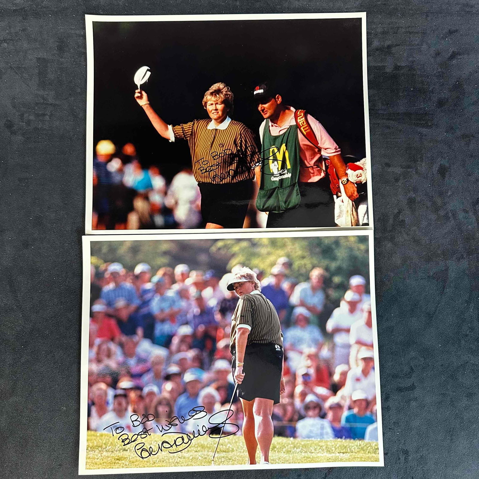 Lot of 2 Laura Davies Autographed Golf Photos LPGA Champion Signed To Bob Best Wishes (1 of 9)