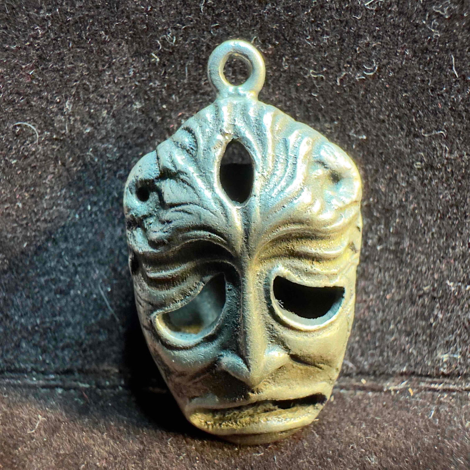 Theater Comedy and Tragedy Double Sided Sterling Silver Pendant .800: This item is in good pre-owned, previously used/displayed condition with noticeable light wear, and surface scratches. Please reference all photos for full details. This piece of jewelry has been test