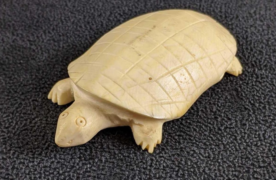 Antique Bone Hand Carved Turtle - 2