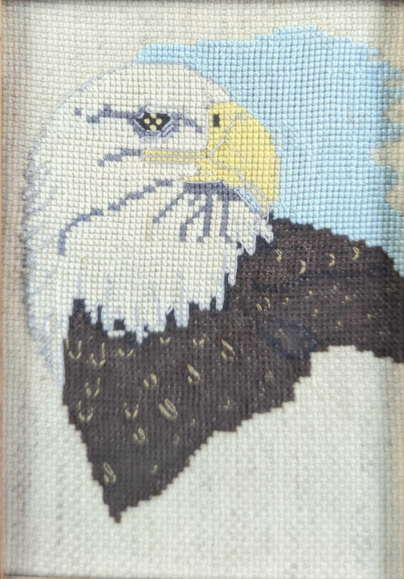 Framed Framed Bald Eagle Cross Stitch - 2