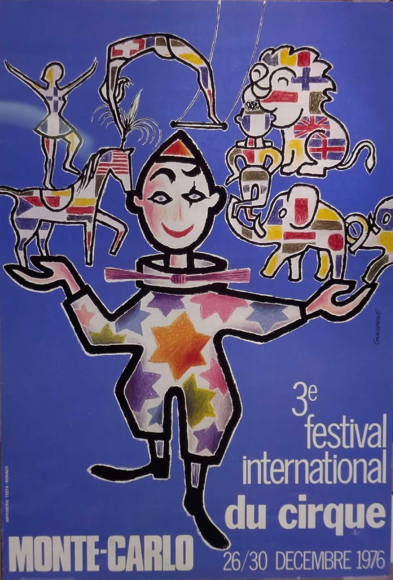 4 X 5 3rd Festival International Du Cirque Kodak Transparency B: 4 X 5 3rd Festival International Du Cirque Kodak Transparency B. Here is a 4" x 5" Kodak Transparency of a vintage "3rd Festival International Du Cirque" that was held in Monte Carlo in 1976. This