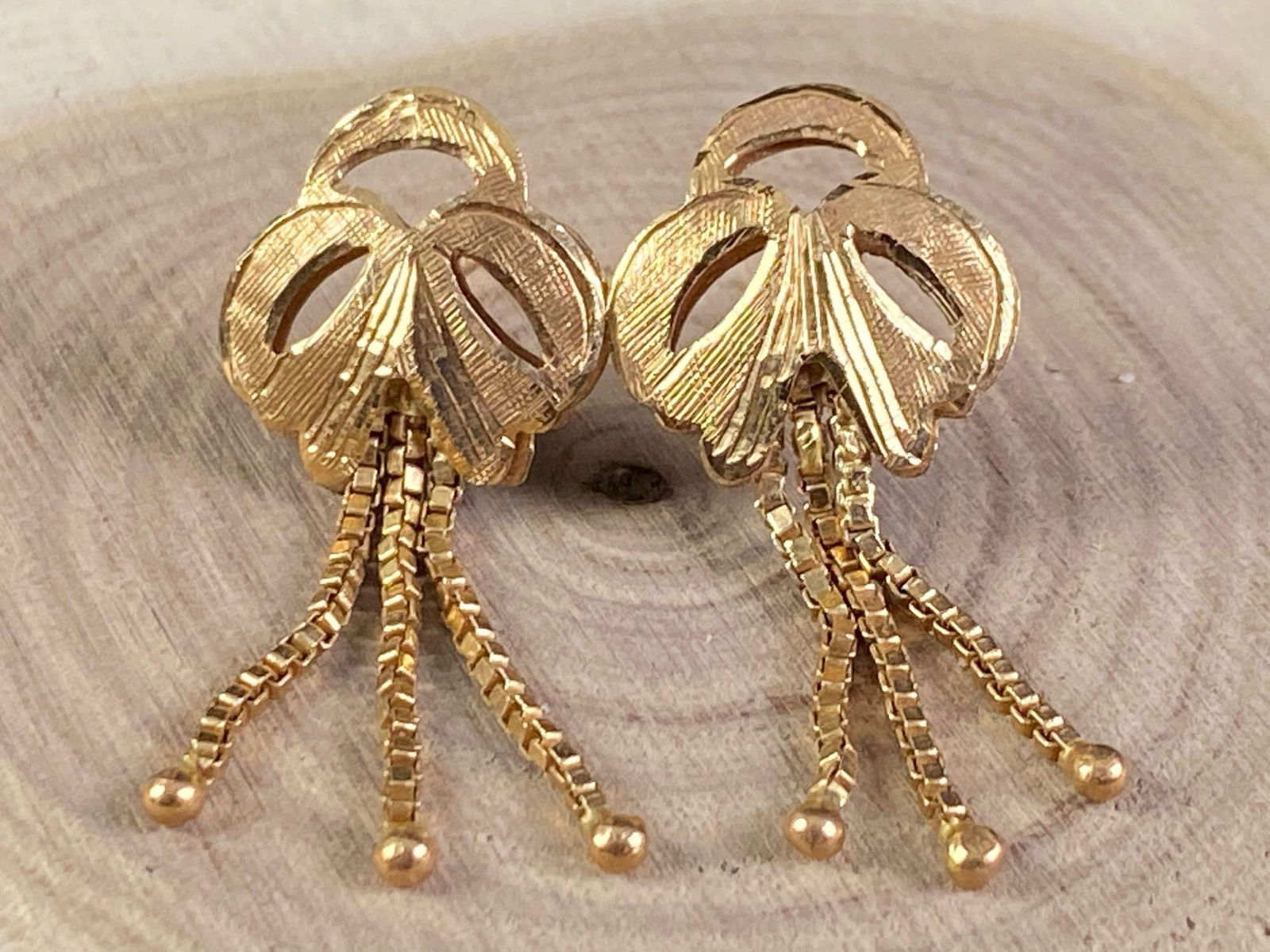 Vintage Custom Made 18K Dangle Earrings (1 of 9)