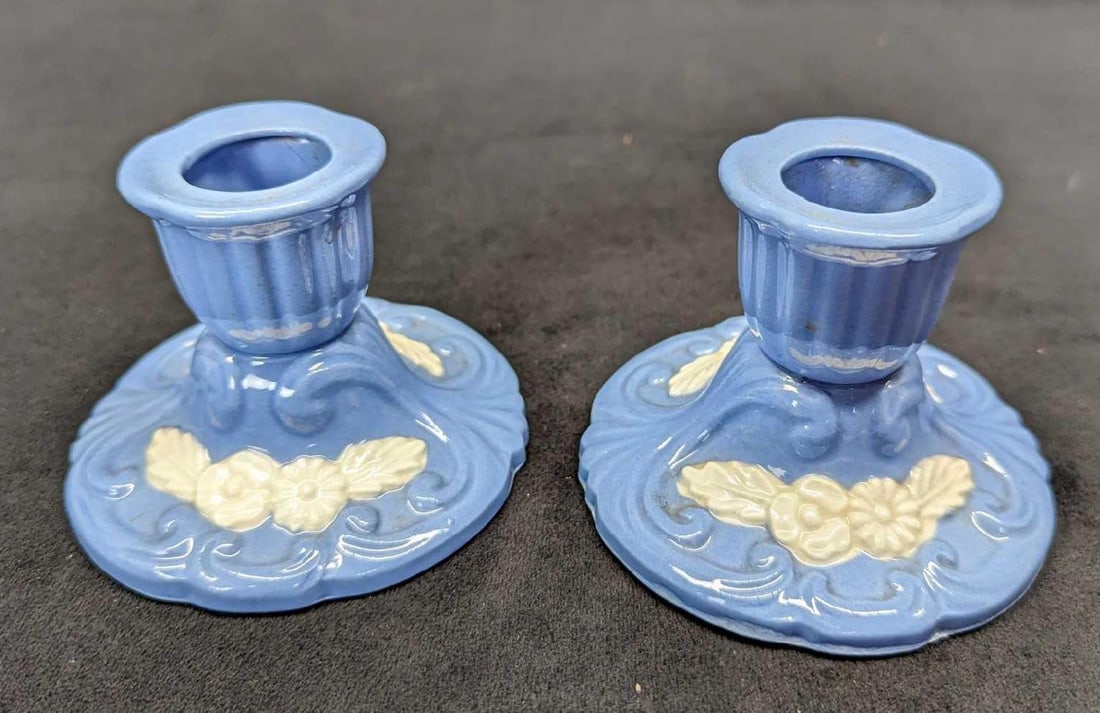 2 Hand Painted Japanese Ceramic Candlestick Holders (1 of 6)