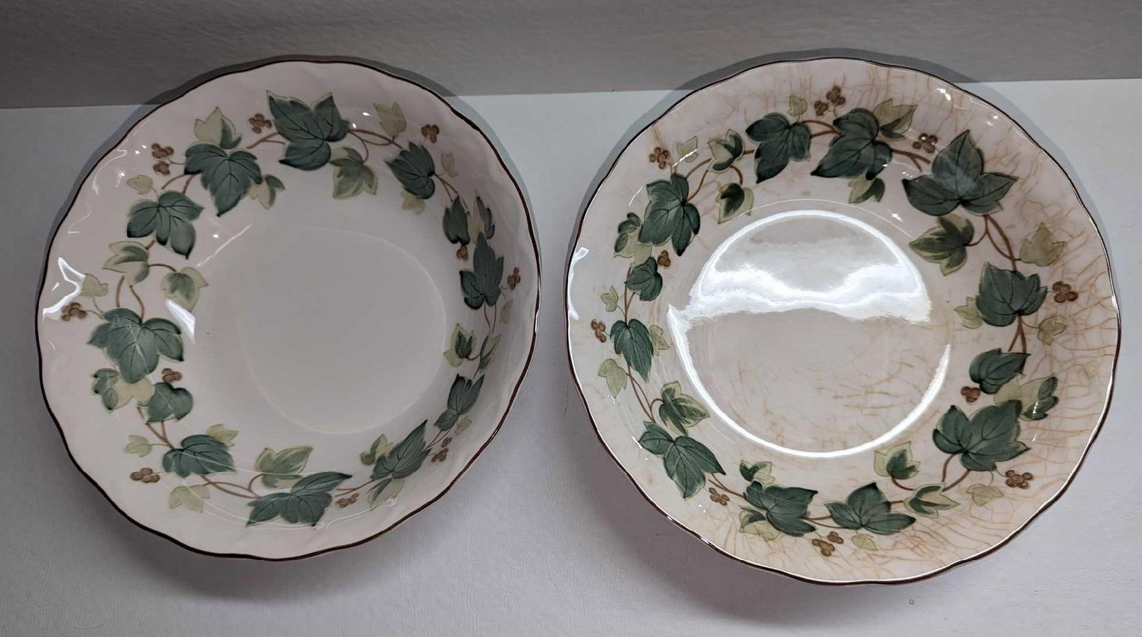 2 Retired Nikko Greenwood 9" Round Vegetable Bowls: 2 Retired Nikko Greenwood 9" Round Vegetable Bowls. This series was released from the year 1995 to the year 2004. Each is approx 9 1/8" x 9 1/8" x 2 1/2" and the total weight is 2.57lbs. One of the