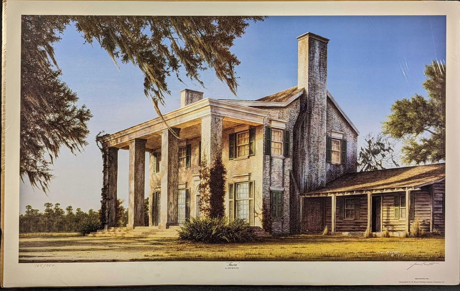 Sold Out Jim Booth LE Tara Gone With The Wind Print: Sold Out Jim Booth Limited Edition "Tara" "Gone With The Wind" Lithograph Print. This is one of Jim's most famous productions and is highly collectible and hard to find. This print