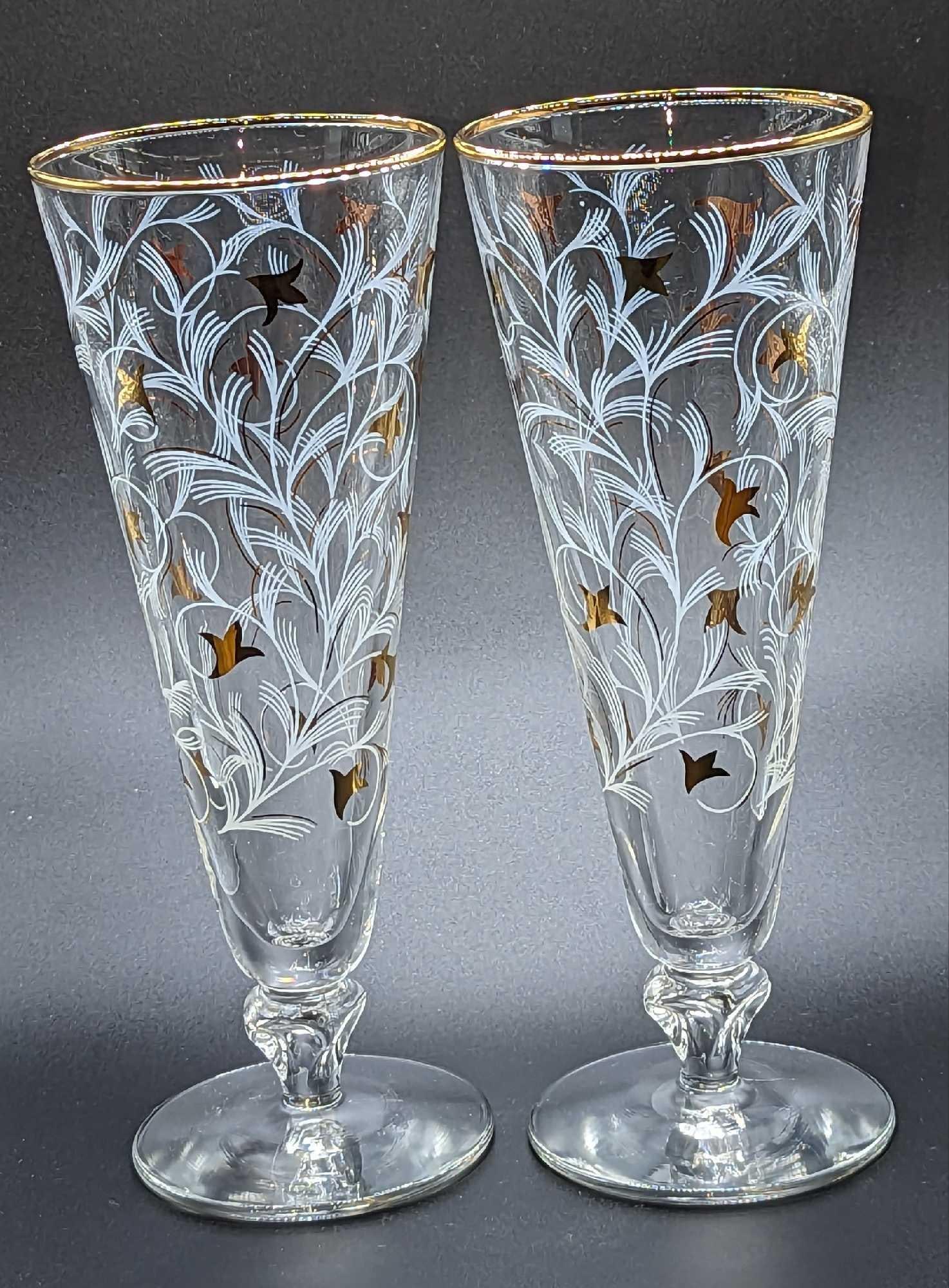 2 Libbey Royal Fern Pilsner Glasses A (1 of 7)
