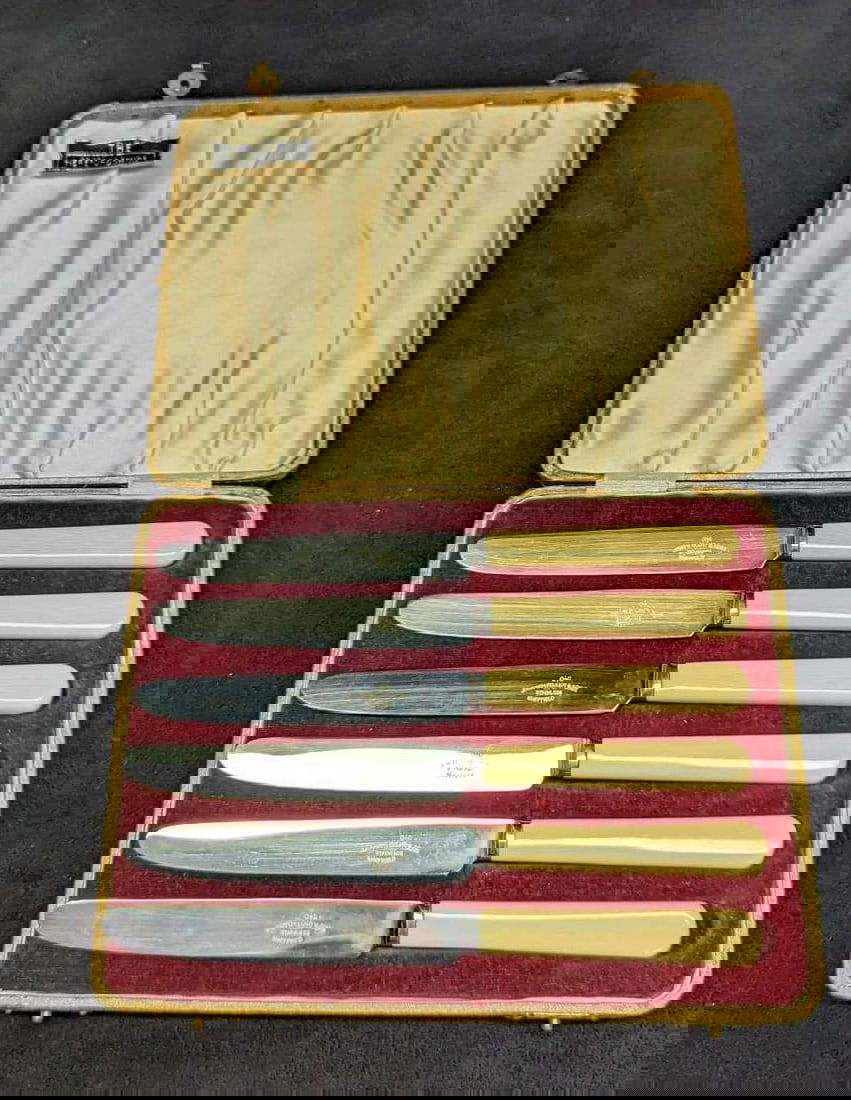 6 Joseph Elliot & Sons Celluloid Handed Knives (1 of 8)