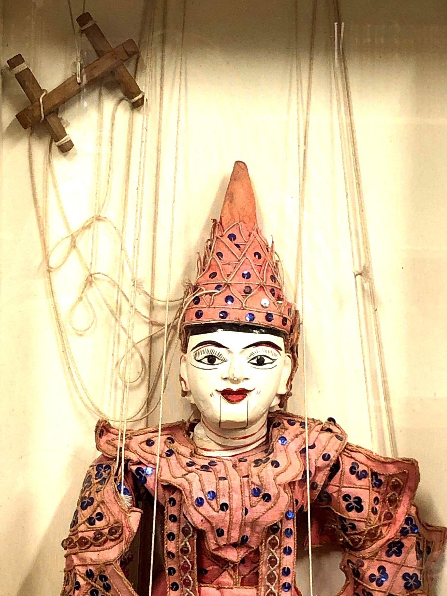 Vintage Thai Marionette String Puppet Shadow Box - 2
