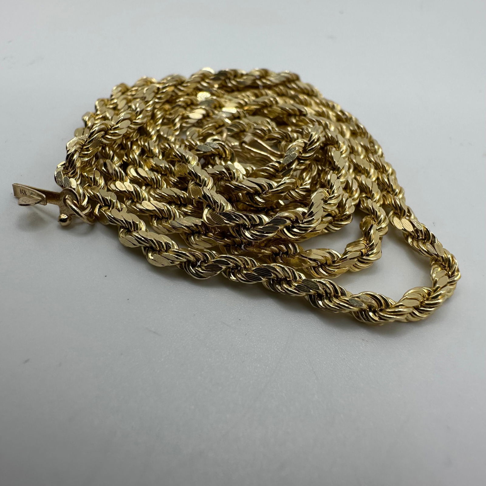 14K Gold Diamond Cut Rope Chain Style Necklace (1 of 6)