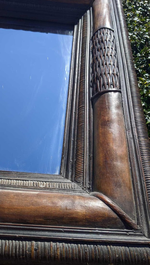 Decorative Mirror with Wicker Frame - 2