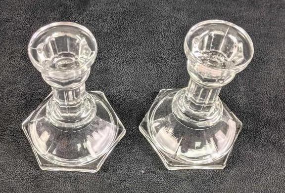 Glass Candlestick Holders - 5