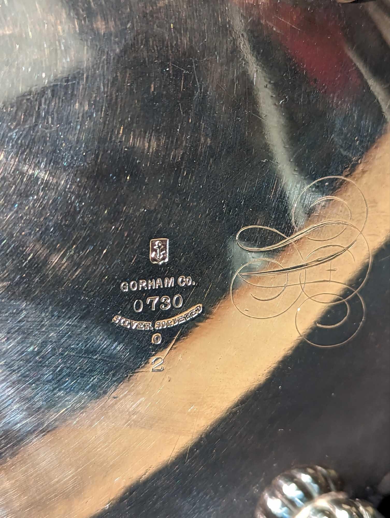 Vintage Gorham Silverplate Ribbed Pattern Teapot - 8