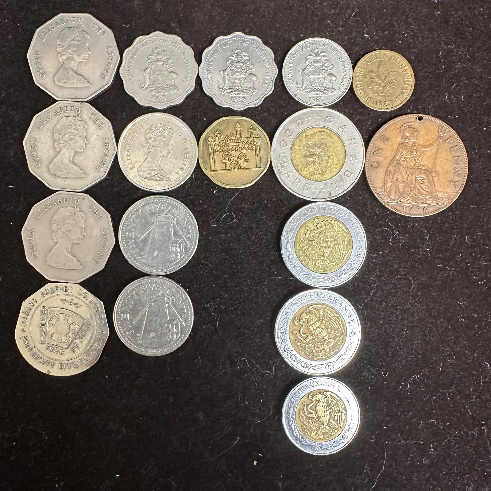 Mixed World Coin Lot British Caribbean Mexico Canada and Netherlands Assortment (1 of 7)