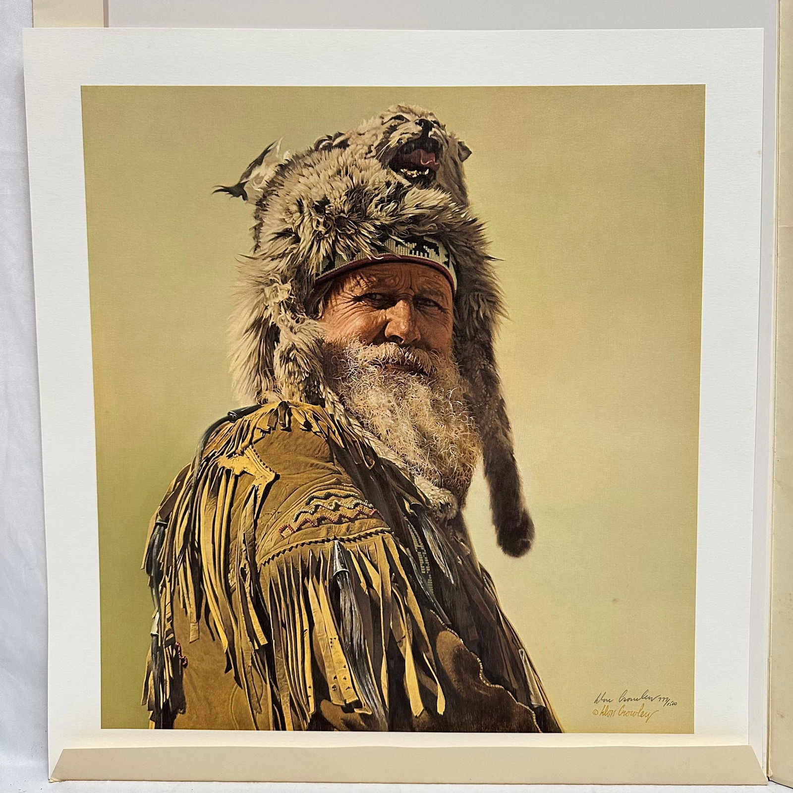 Arizona Mountain Man Don Crowley Pencil Signed and Numbered Print: Limited edition print titled “Arizona Mountain Man” by acclaimed Western artist Donald V. Crowley (American, b. 1926–2022). This hand-signed and numbered print (#777/1500). Produced and