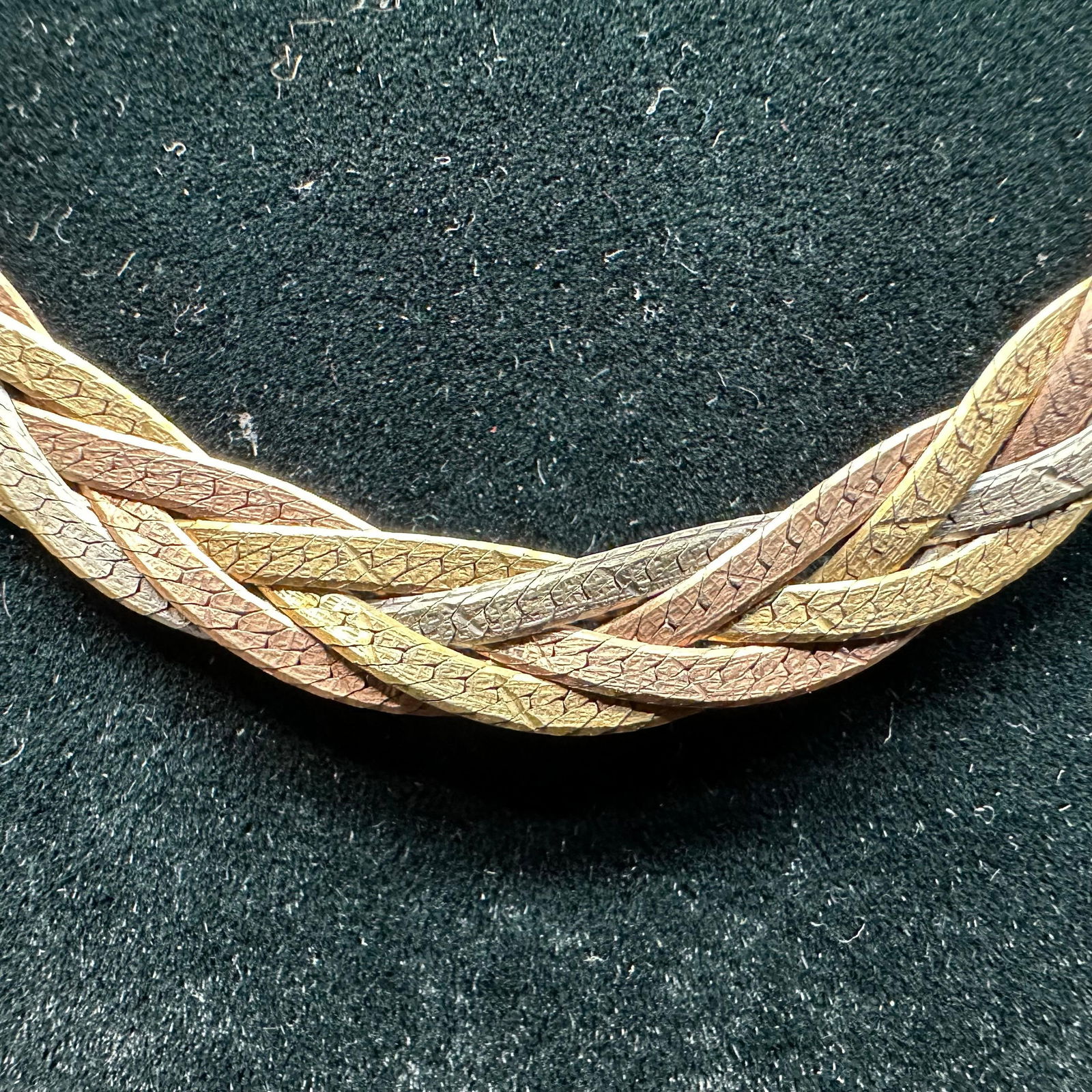 Tri-Color Sterling Silver Woven Chain Necklace M13 Italy 925 (1 of 12)