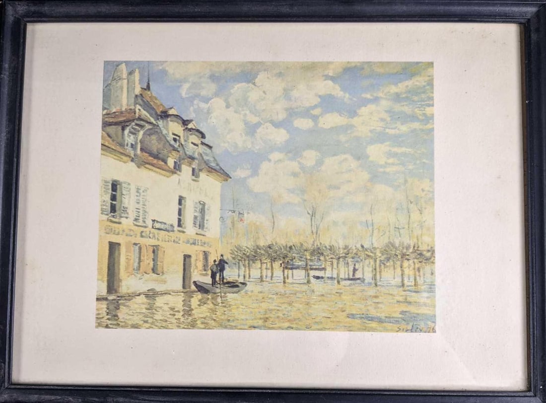 Two Vintage Prints Framed Impressionistic - 4
