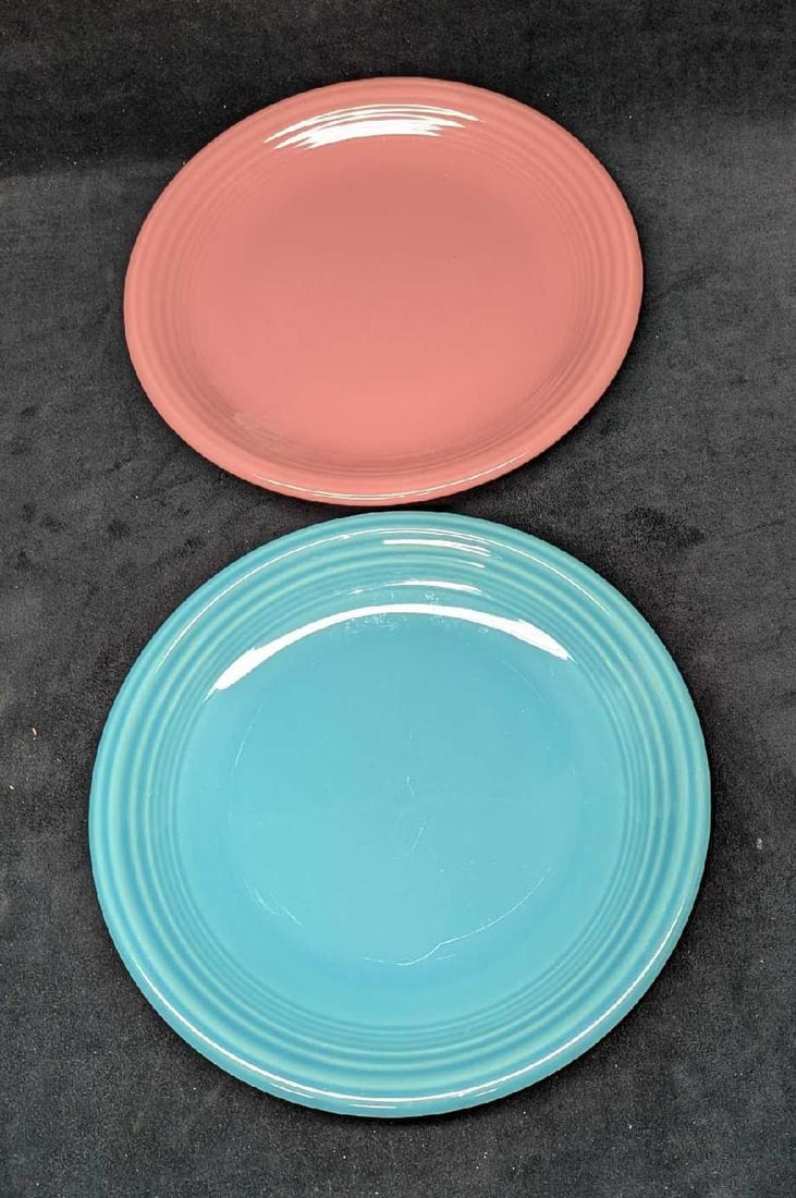 Two Ceramic Colorful Similar To Fiestaware Serving Plates (1 of 6)