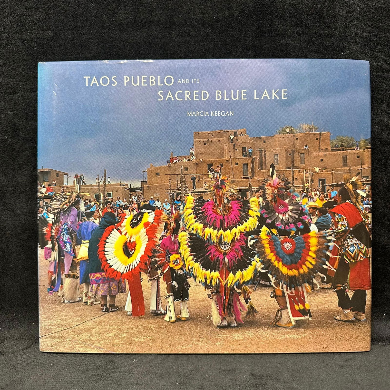 Signed Book Taos Pueblo and Its Sacred Blue Lake by Marcia Keegan 1992 Inscription: Hardcover book titled Taos Pueblo and Its Sacred Blue Lake by Marcia Keegan, published by Clear Light Publishers. The book documents the history, culture, and spiritual significance of Taos Pueblo