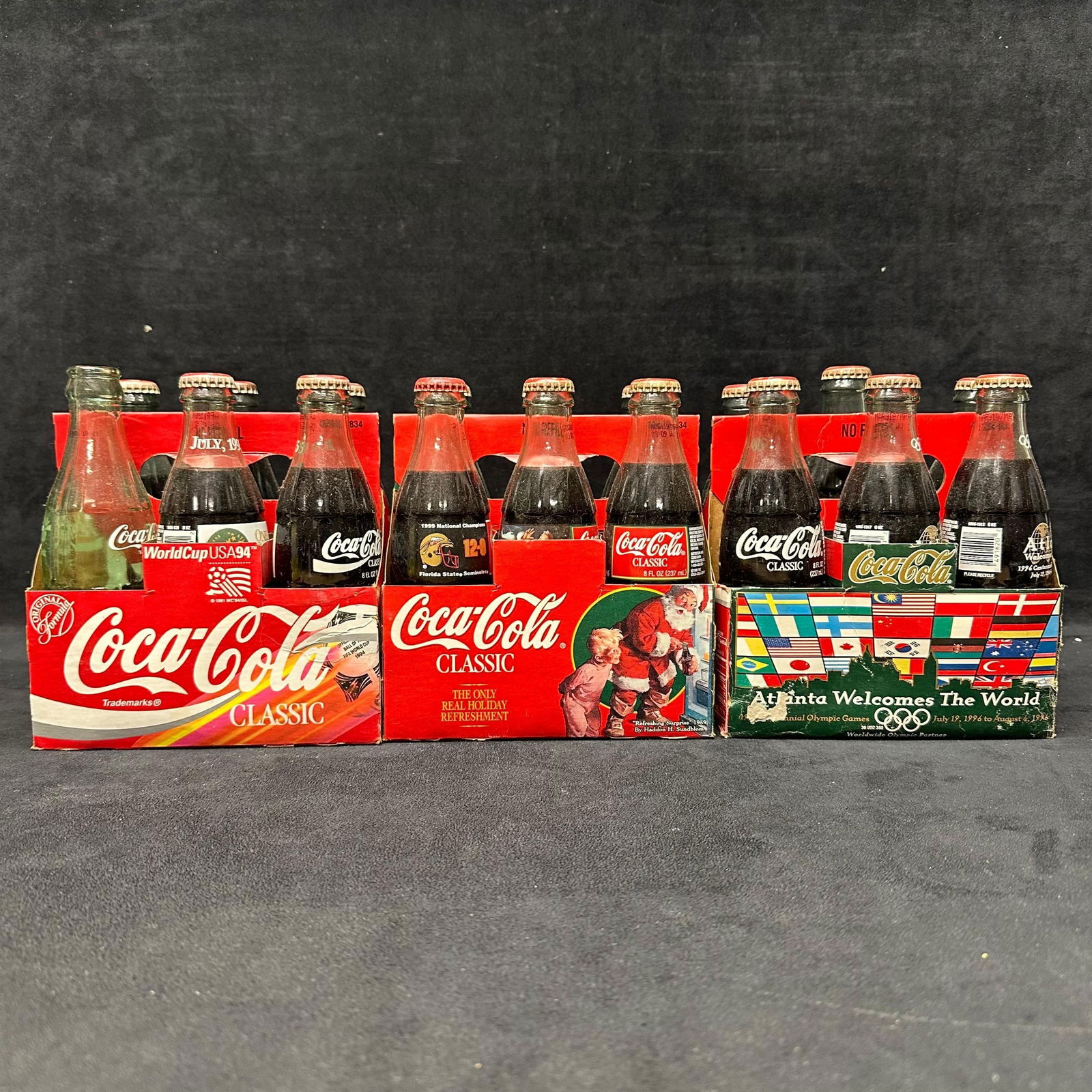 Coca Cola Commemorative 6 Pack Bottles with Carriers (1 of 6)