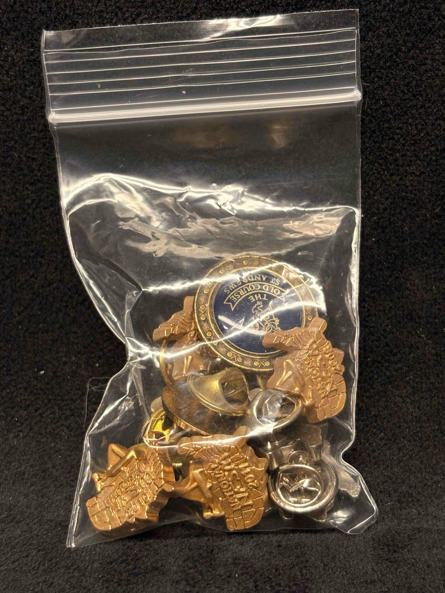 1.1 OZ All American Trinket Bag Mixed Metals Charms Pins and More (1 of 4)