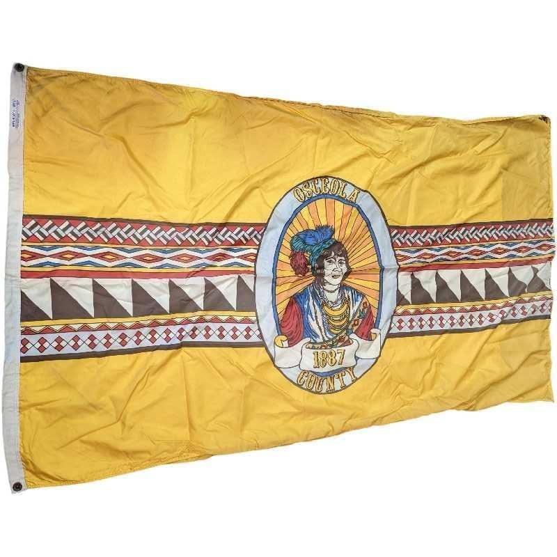 Vintage NYL-GLO Nylon Osceola County 4?6? Flag (1 of 6)