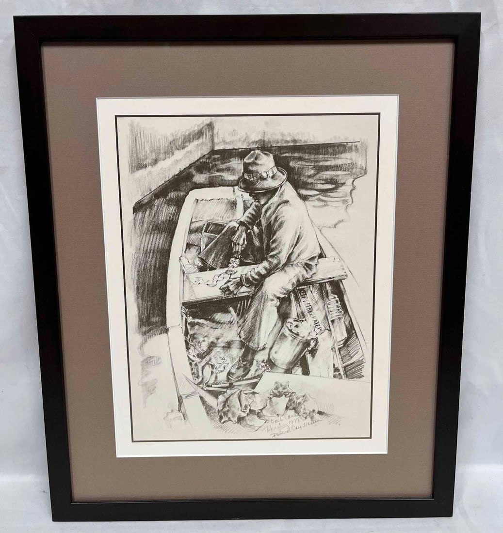 Framed Print "Fresh Conch" 1979 Potter's Cay, Nassau Signed Hering: This lot contains a Framed Print "Fresh Conch" 1979 Potter's Cay, Nassau Signed Hering. Believed to be the work of Peggy Hering. The Frame is approx 18 1/4" x 15 1/4" while the print is approx