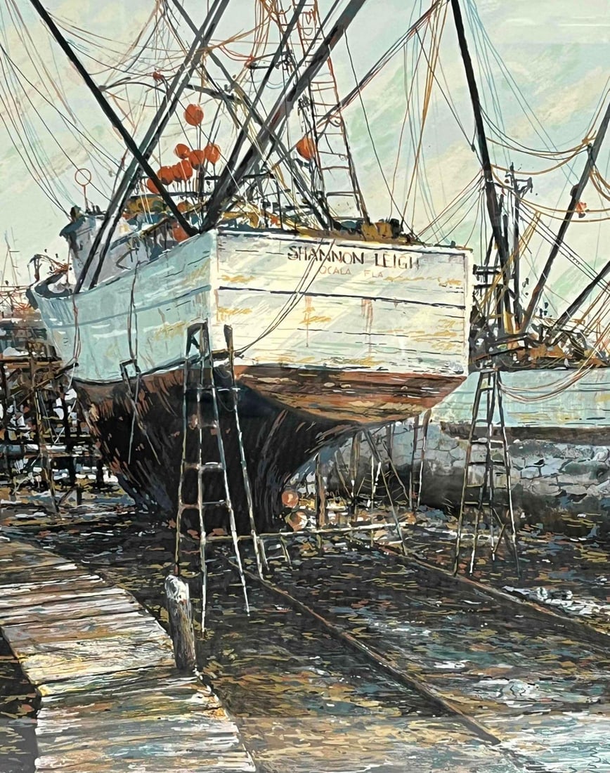 Signed & Numbered Serigraph "Dry Dock" By Schofield - 10