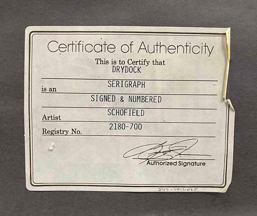 Signed & Numbered Serigraph "Dry Dock" By Schofield - 9