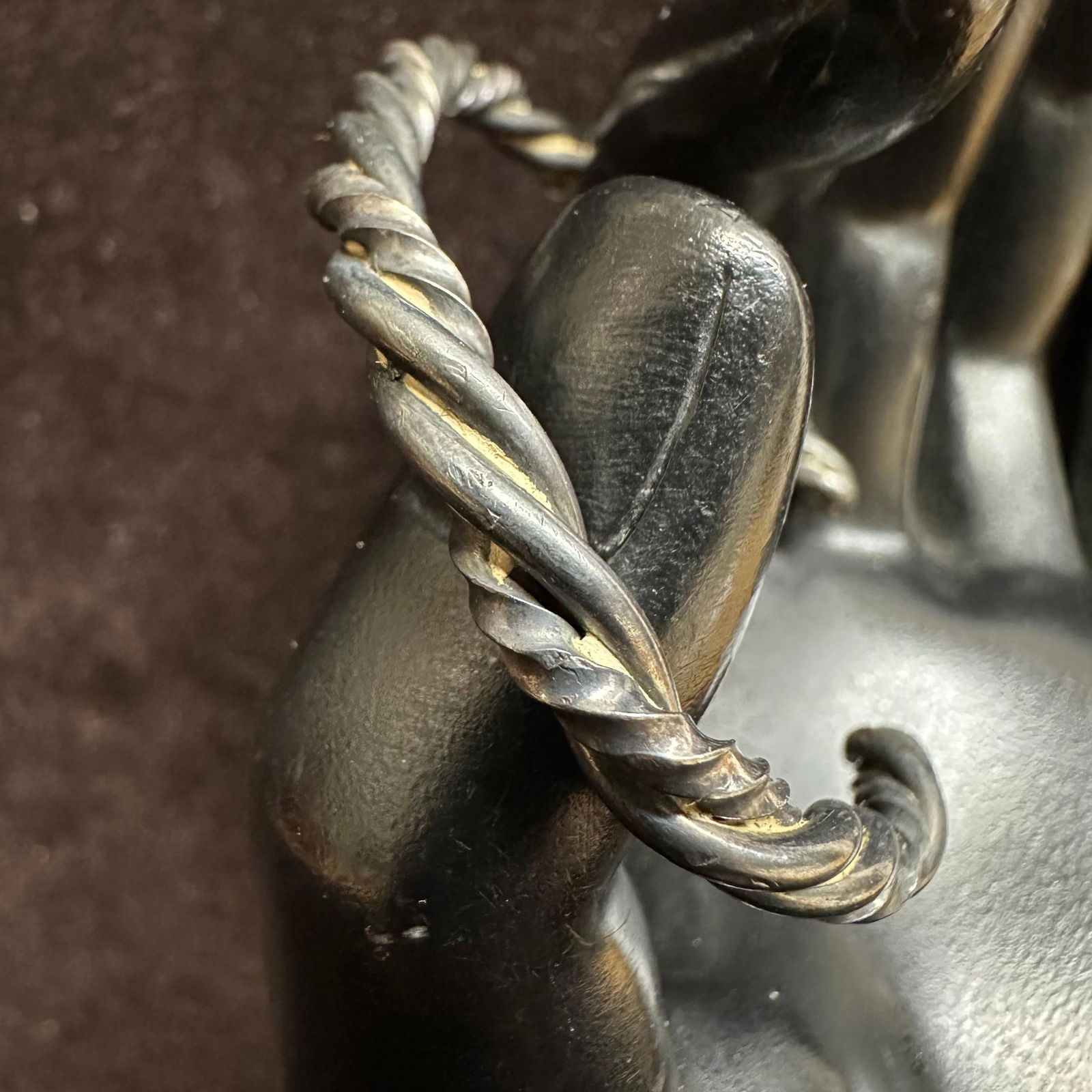 Twisted Silverwork Cable Cuff Silver Bracelet Unmarked Bangle - 3