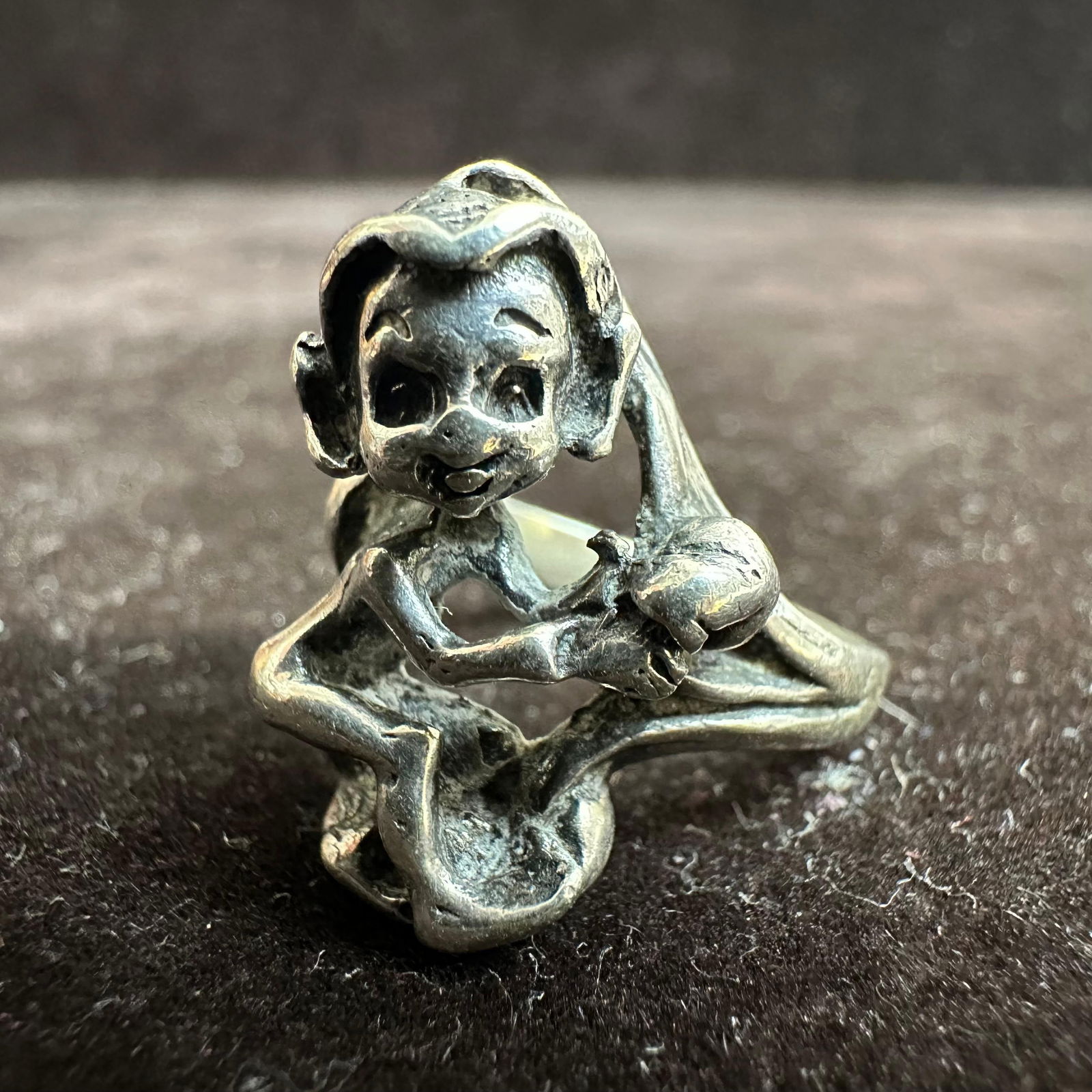 Whimsical Style Elf Pixie Silver Ring Unmarked V30 - 5