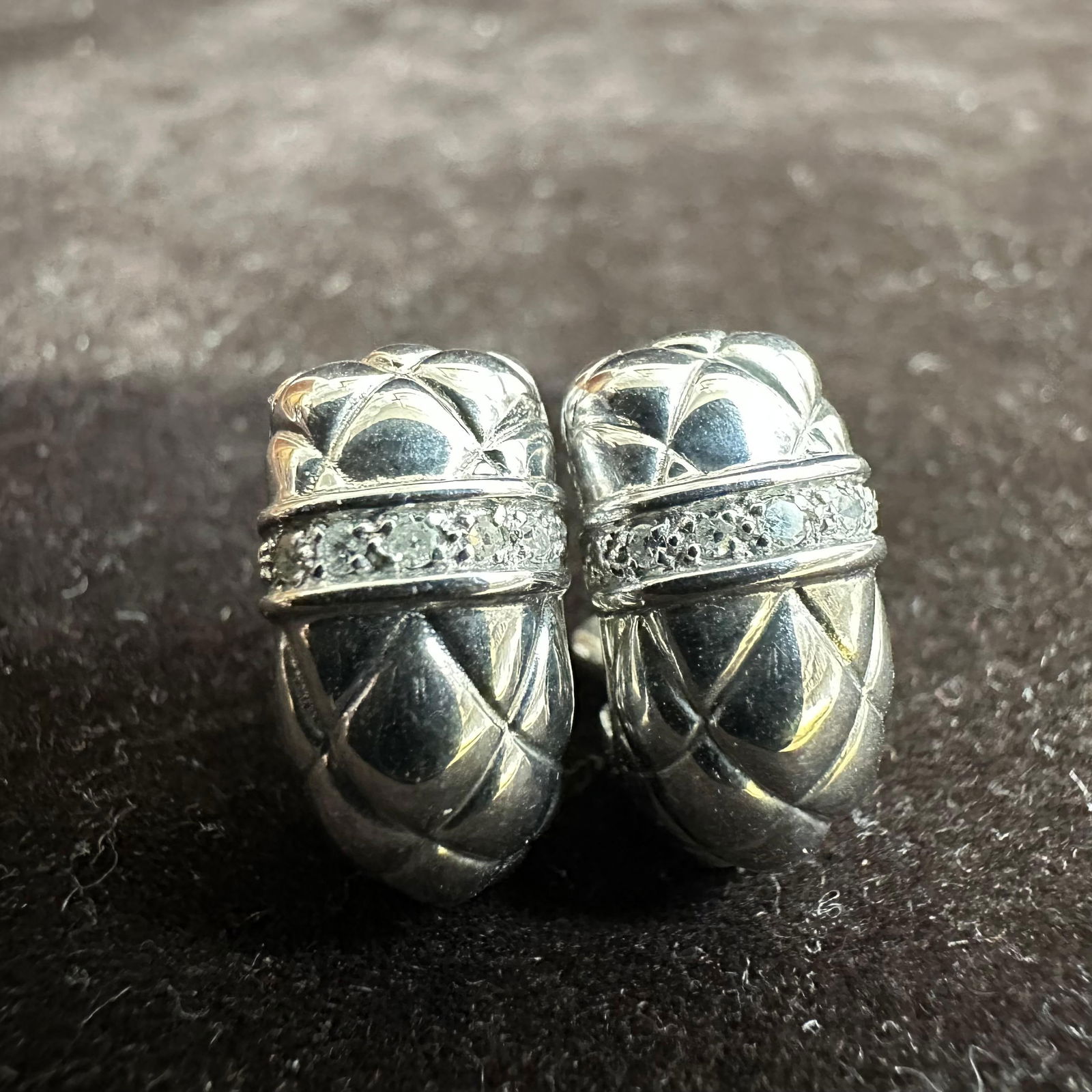 Sterling Silver Art Deco Clip Earrings Thailand 925 Moissanite Diamond (1 of 9)