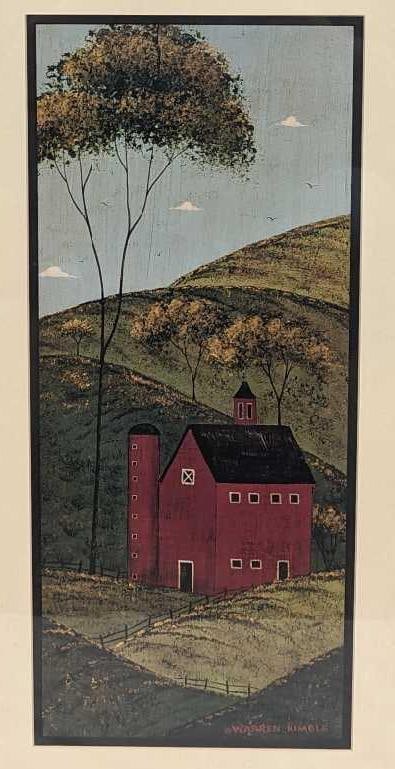 Framed Warren Kimble Red Barn Print - 2