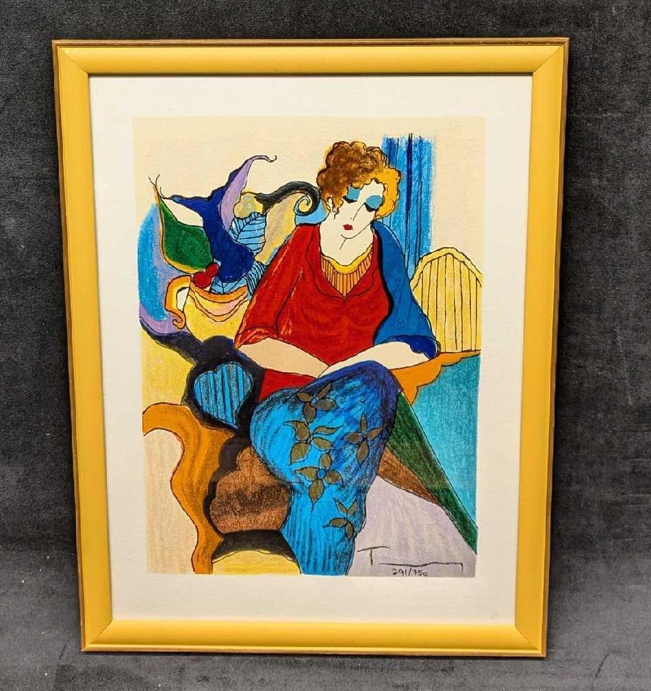 Framed Itzchak Tarkay S&N Waiting Print (1 of 6)