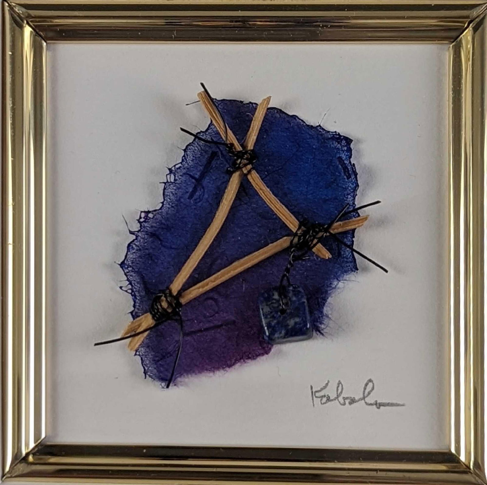 Cheryl Kabala Framed Rice Paper Sculptural Art: Cheryl uses the sculptural technique of assemblage to compose a unified whole group of unrelated and often fragmentary objects. Handmade rice paper is painted then manipulated into desired shapes.