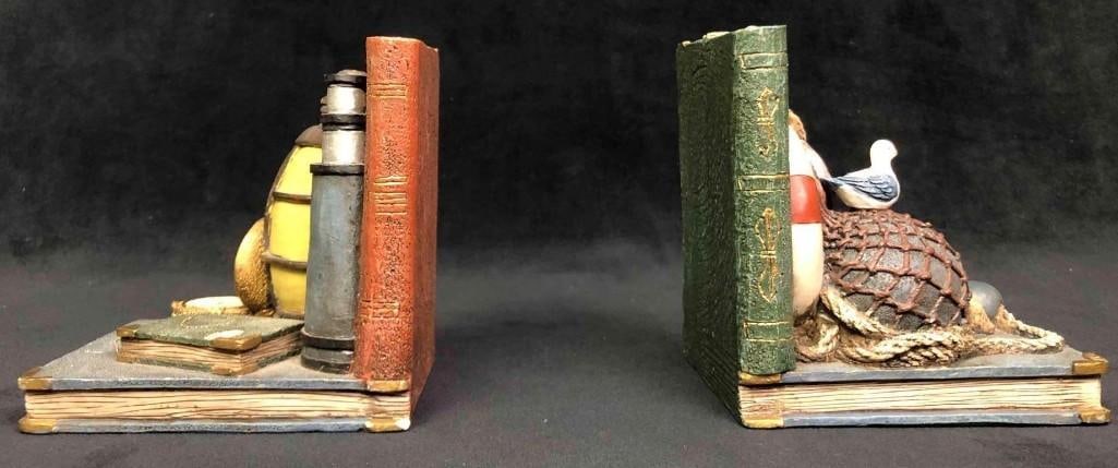 Vintage Beach Theme Book Ends - 2
