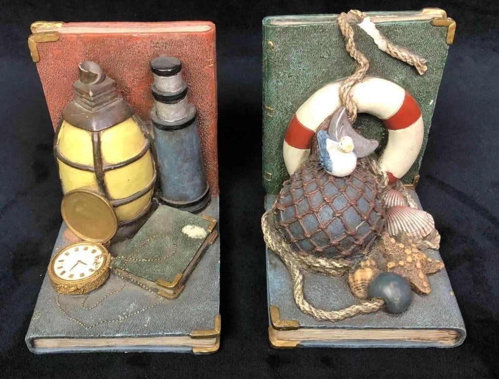 Vintage Beach Theme Book Ends - 3