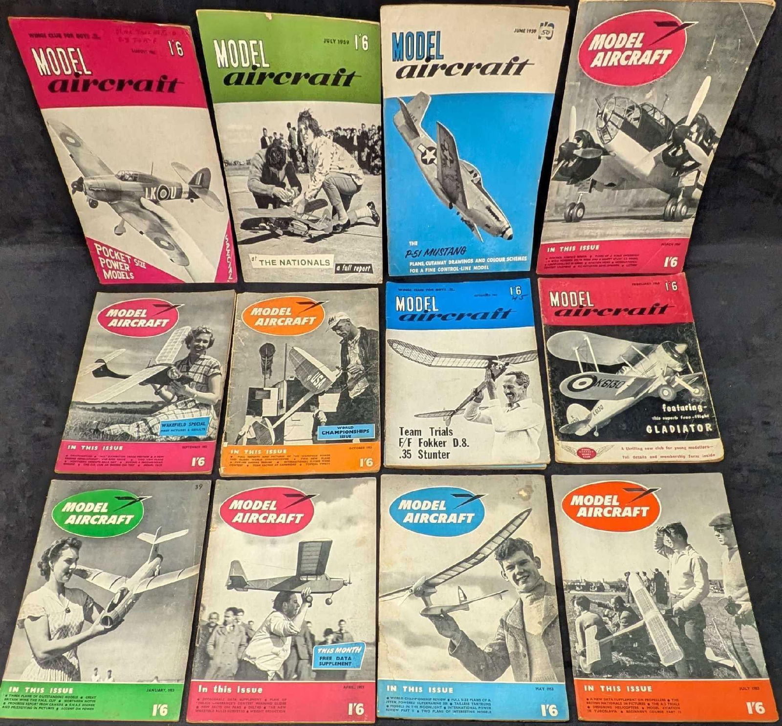 12 Vintage 1950s Model Aircraft Magazines (1 of 4)