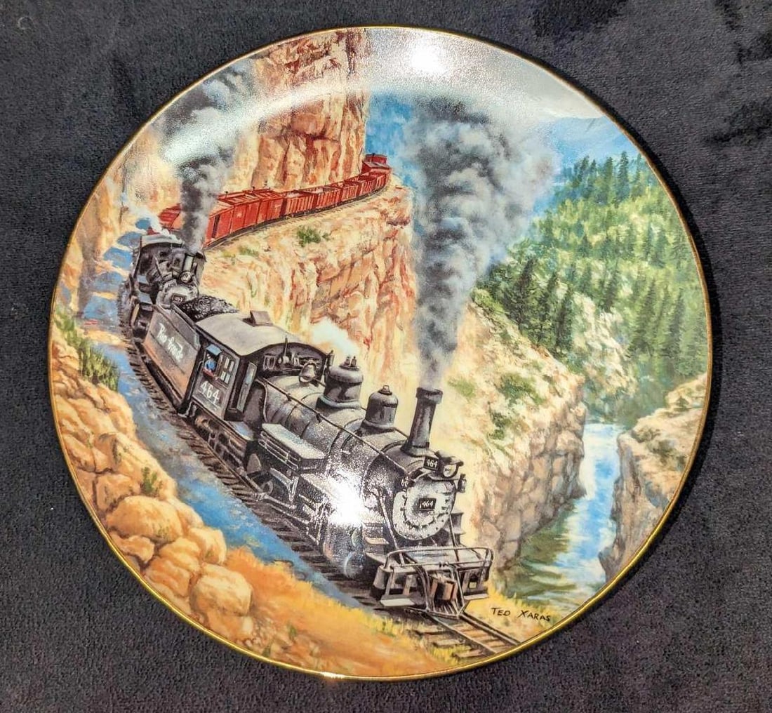 3 Collectable American Train Plates - 3