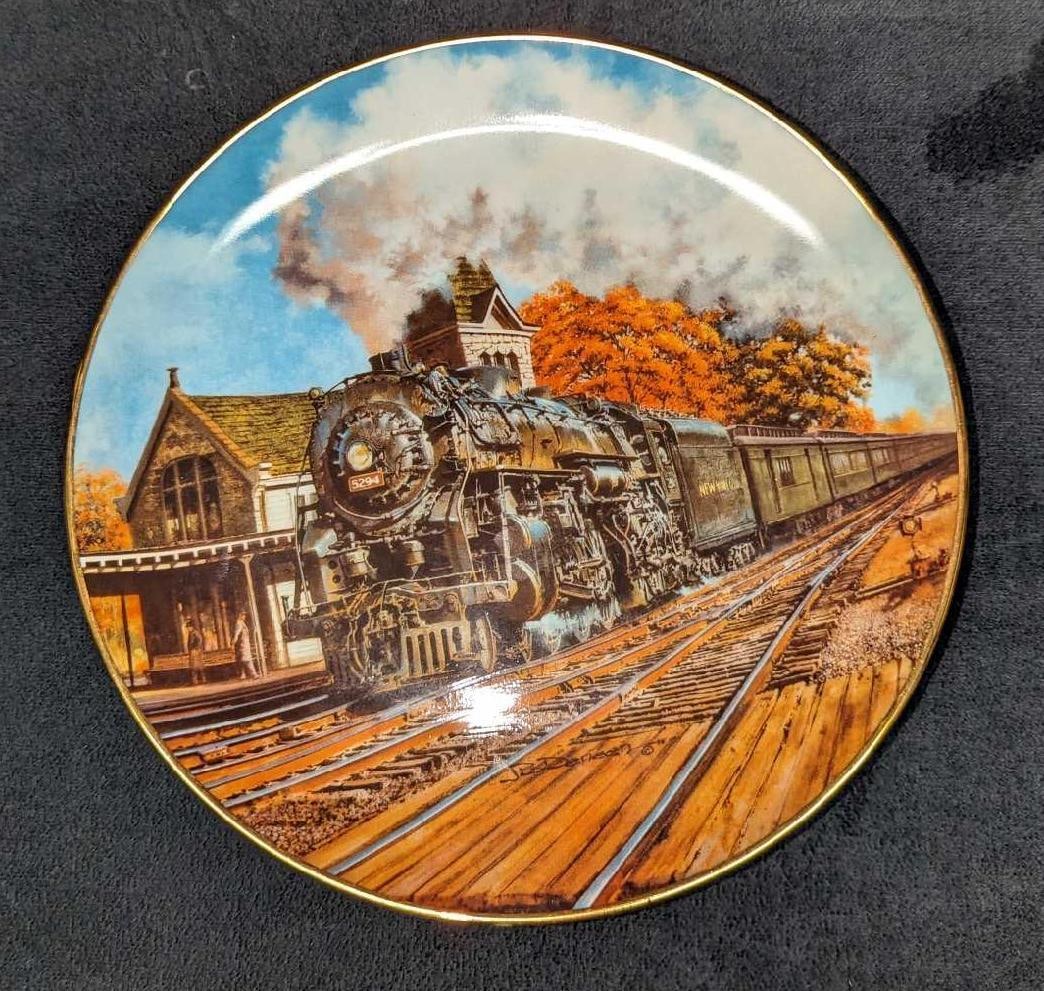 3 Collectable American Train Plates - 4