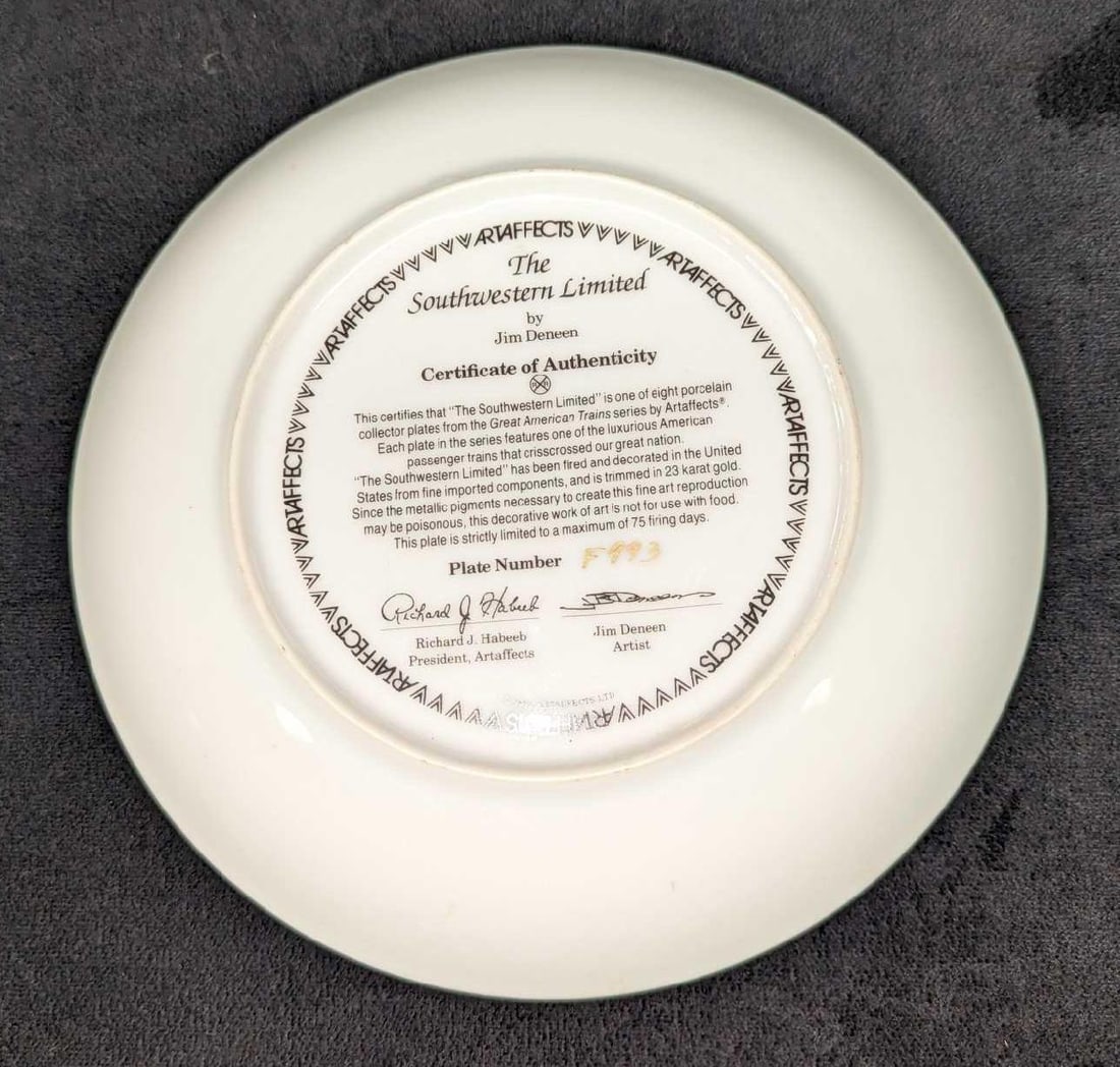 3 Collectable American Train Plates - 6