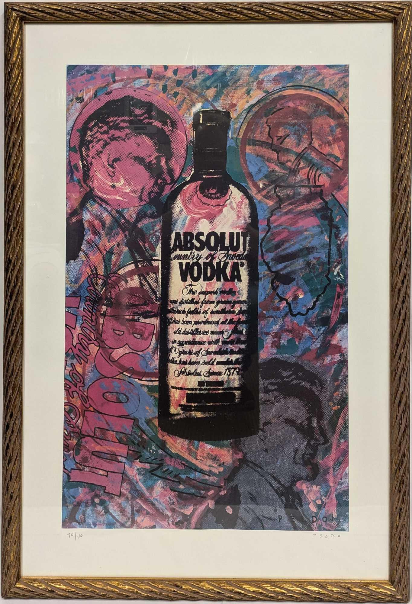 S&N Absolut Statehood: Illinois Chris Peldo Print: S&N Absolut Statehood: Illinois Chris Peldo Print. This lithograph is #74 out of #400. This framed print is approx 28" x 1/2" x 40" and it weighs 14.60lbs. The frame has small chips