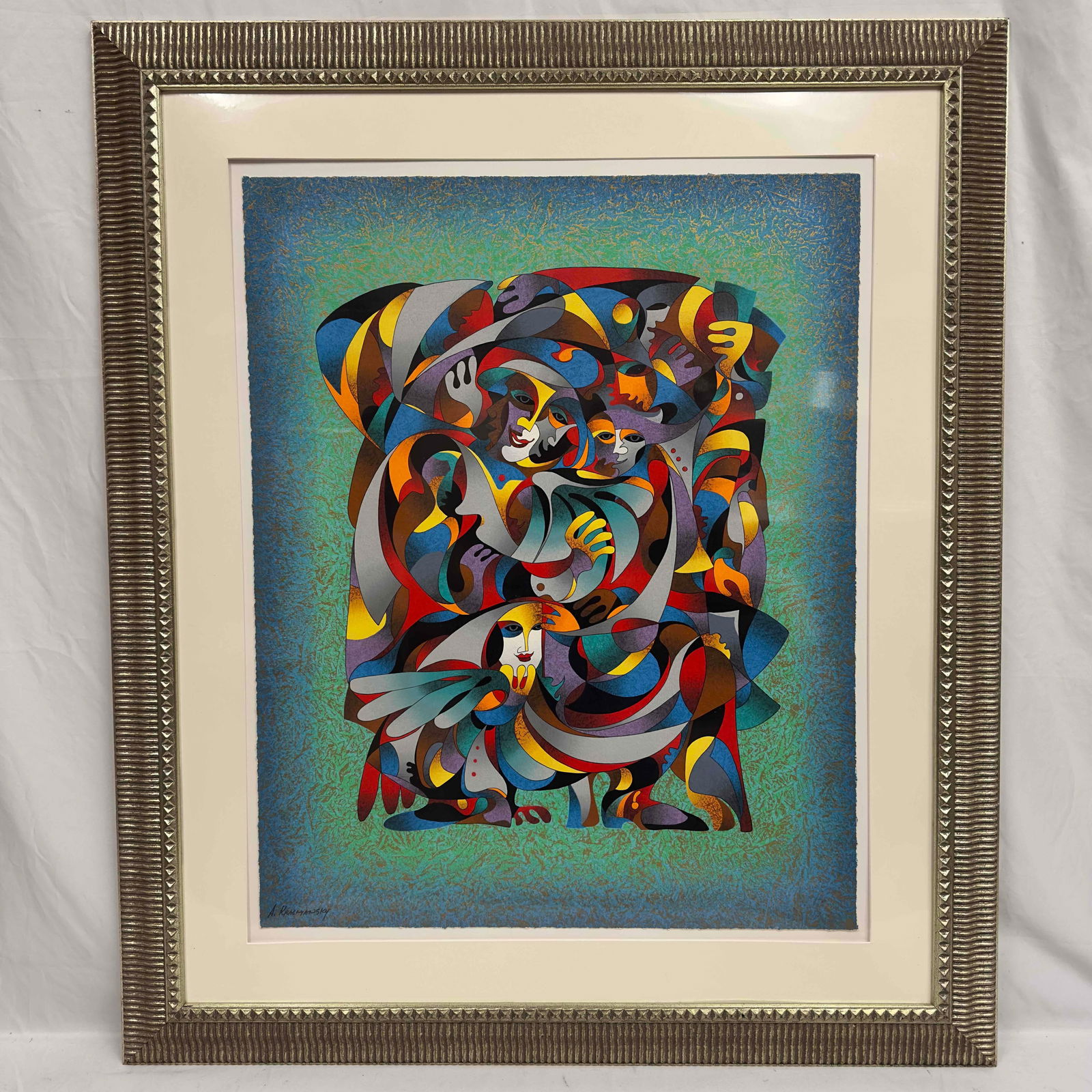 Anatole Krasnyansky Serigraph Phoenix II Framed R120: Anatole Krasnyansky Serigraph Phoenix II Framed R120. This is a serigraph in color on wove paper. Signed by artist Anatole Krasnyansky. Frame shows light wear on the borders. This item is in