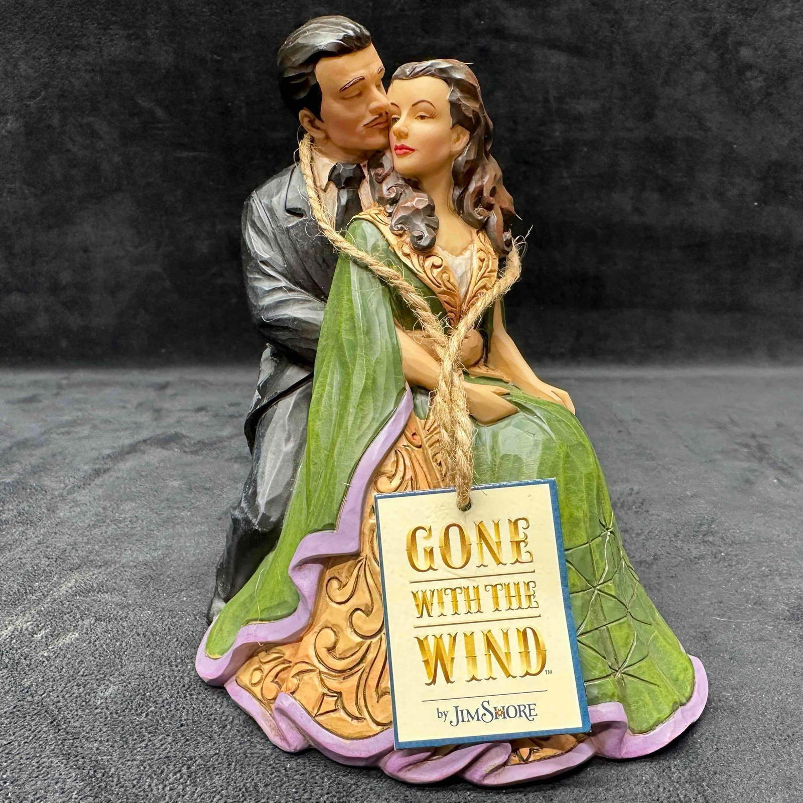 Jim Shore Kindred Spirits Scarlett O'Hara Rhett Butler Figurine Gone With The Wind Artist Signed: Artist signed, Jim Shore, signature on the side of the figure. Original tag still intact and box included. This item is in good like new, previously displayed condition with light wear, and surface