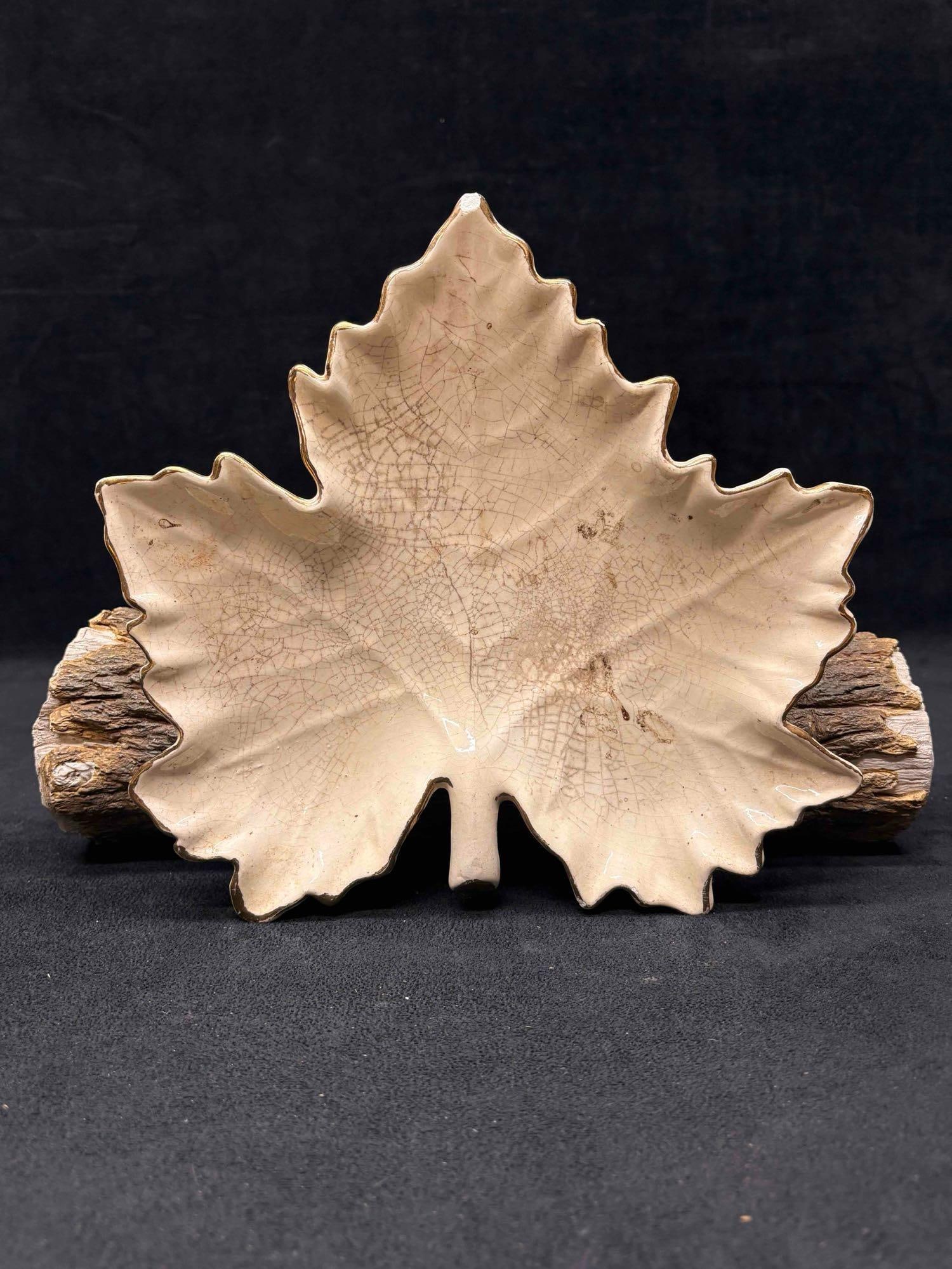 2pc Fall Themed Ceramic Trinket Trays - 3