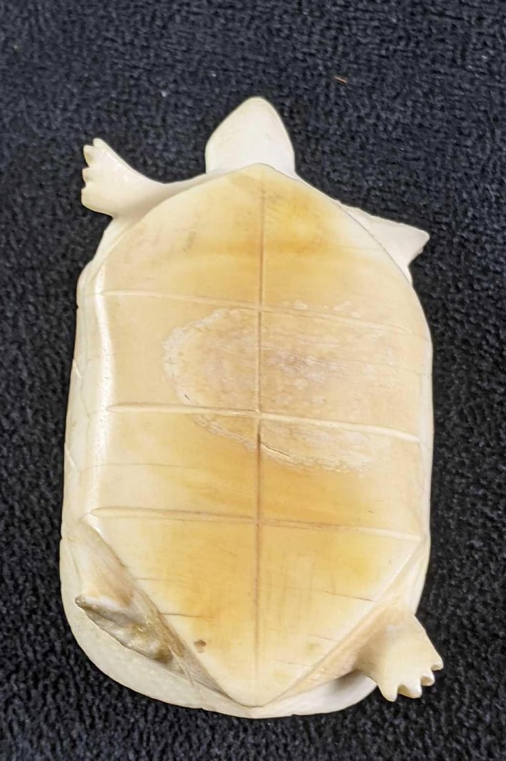 Rare Antique Bone Carved Turtle - 3