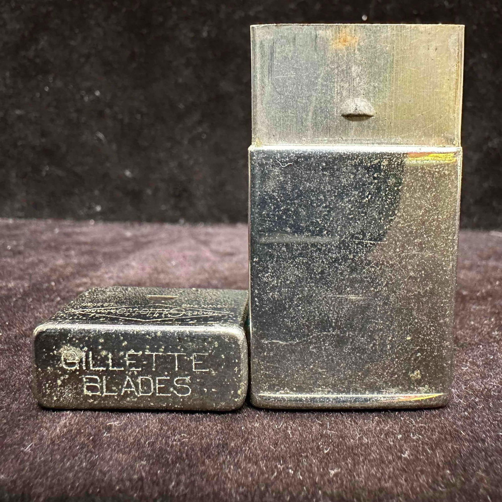 Gillette Razor Blade Metal Case Small Box Container - 3